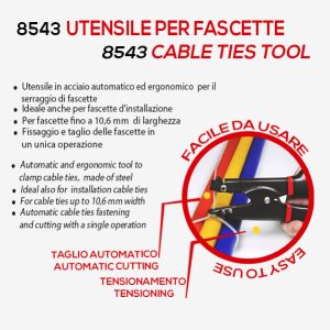 8543 utensile per fascette cable ties tool