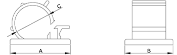 Self adhesive cable clamps for round cables