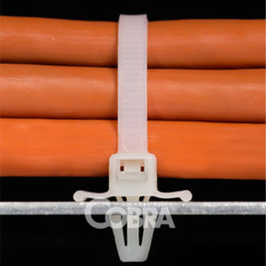 Push mount cable ties for panels