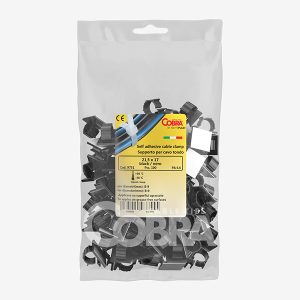 Pack of 100 black adhesive mounts – Cieffeplast Cobra