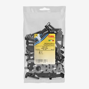 Sacchetto 100 pezzi tassello Cobra nero per fascette, fissaggio su muro – Cieffeplast Cobra