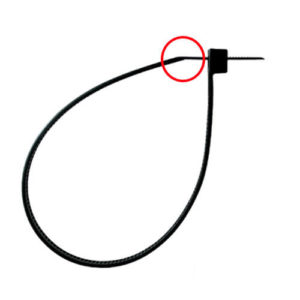 Dettaglio collo inclinato fascetta per cablaggio stringicavo Cobra