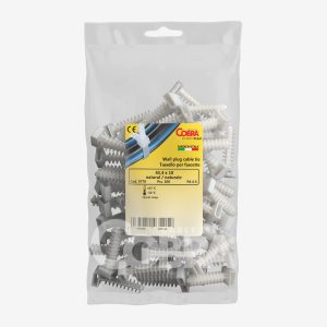 Sacchetto 100 pezzi tassello Cobra naturale per fascette, fissaggio su muro – Cieffeplast