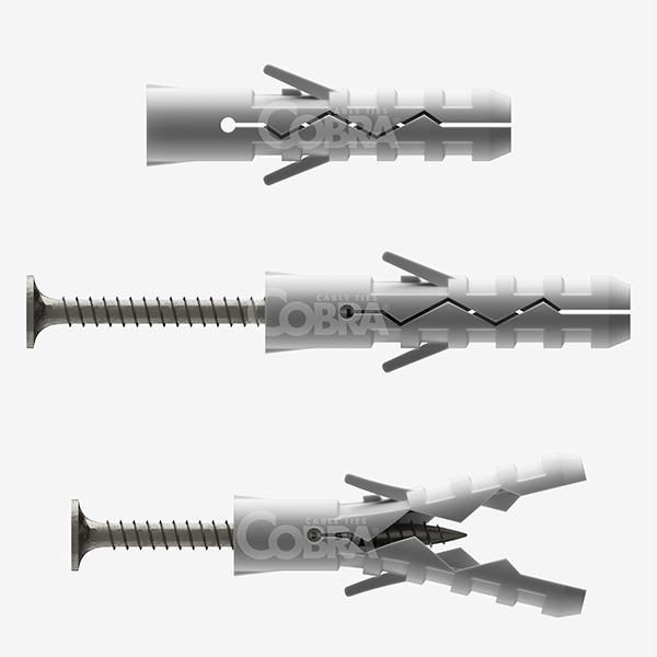 Tassello Tenax TX senza collarino con vite – Cieffeplast Tassello Tenax TX ad espansione senza collarino con vite dettaglio apertura - Cieffeplast